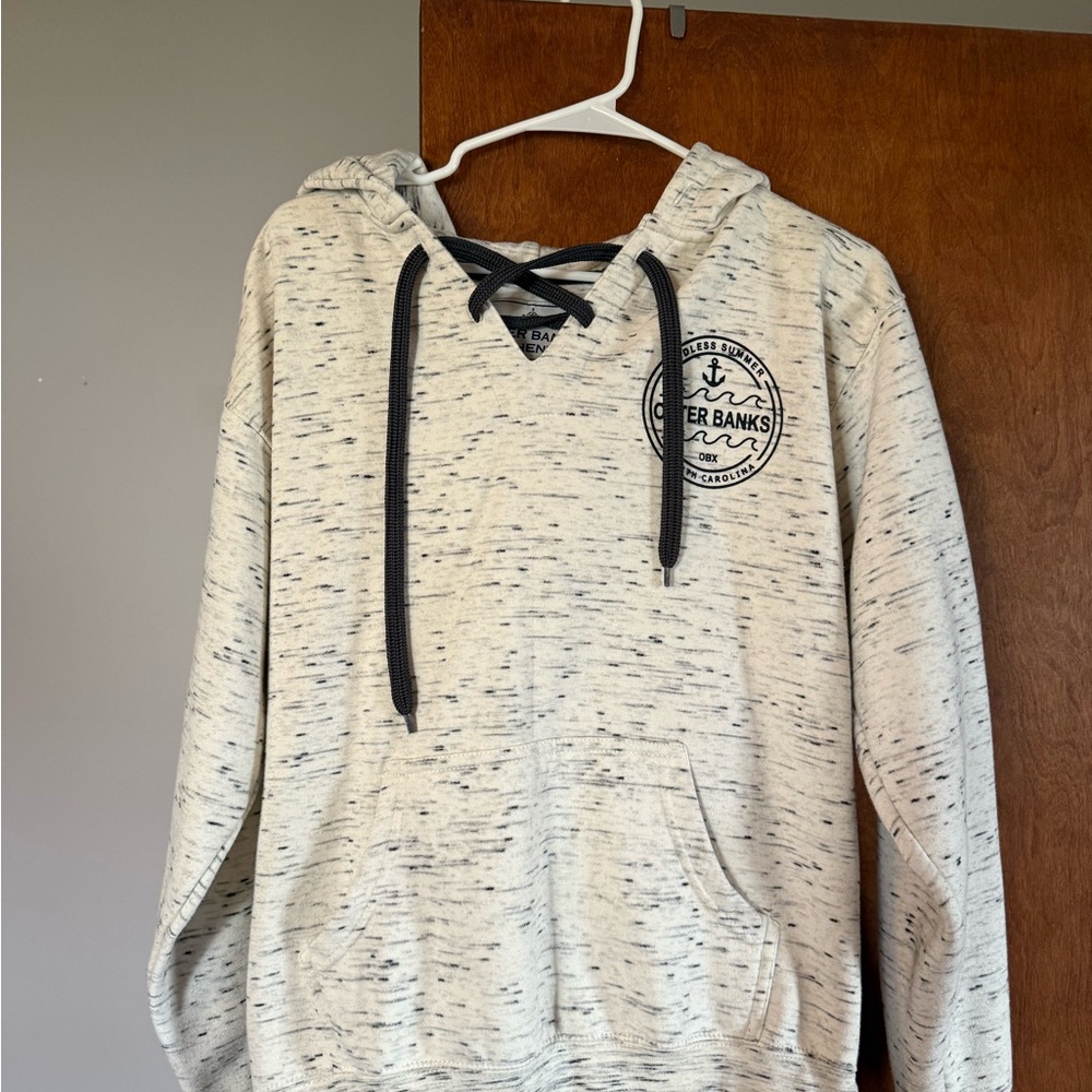 Outer Banks Cream Hoodie with Black Accents